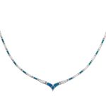 Blue opal v-shaped necklace with Meander - Image 8