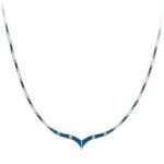 Blue opal v-shaped necklace with Meander - Image 7