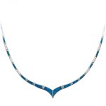 Blue opal v-shaped necklace with Meander - Image 6