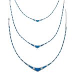 Meander Necklace - Sterling Silver and Blue Opal - Image 6