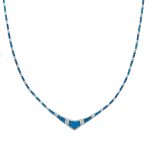 Meander Necklace - Sterling Silver and Blue Opal - Image 9