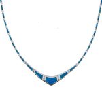 Meander Necklace - Sterling Silver and Blue Opal - Image 8