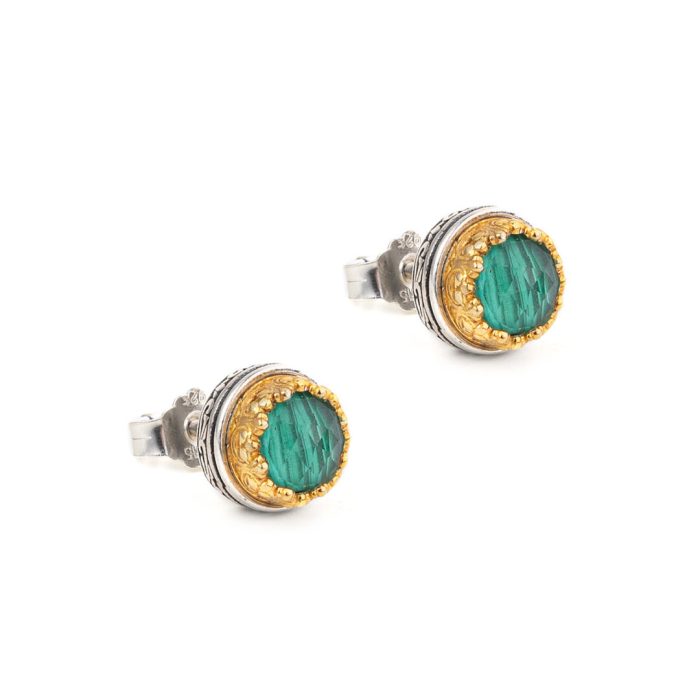Gerochristo - Iris stud earrings in Sterling Silver with Lapis - Image 2