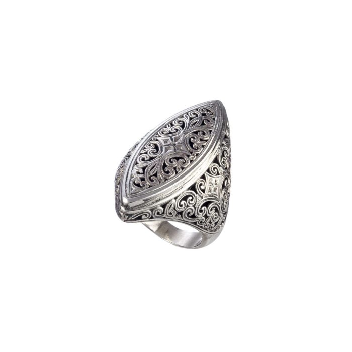 Gerochristo - Mediterranean Marquise shape Ring in Sterling Silver - Image 3