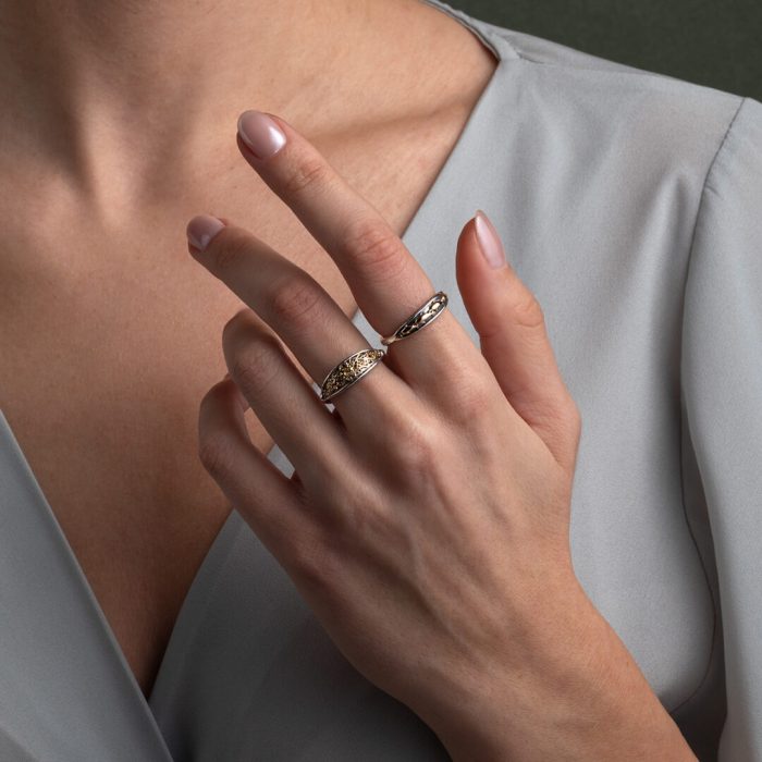 Gerochristo - Dolphins ring in 18K Gold and Sterling Silver - Image 2