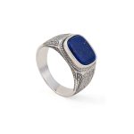 Gerochristo – Classic men ring in Sterling Silver with Lapis Lazuli - Image 2