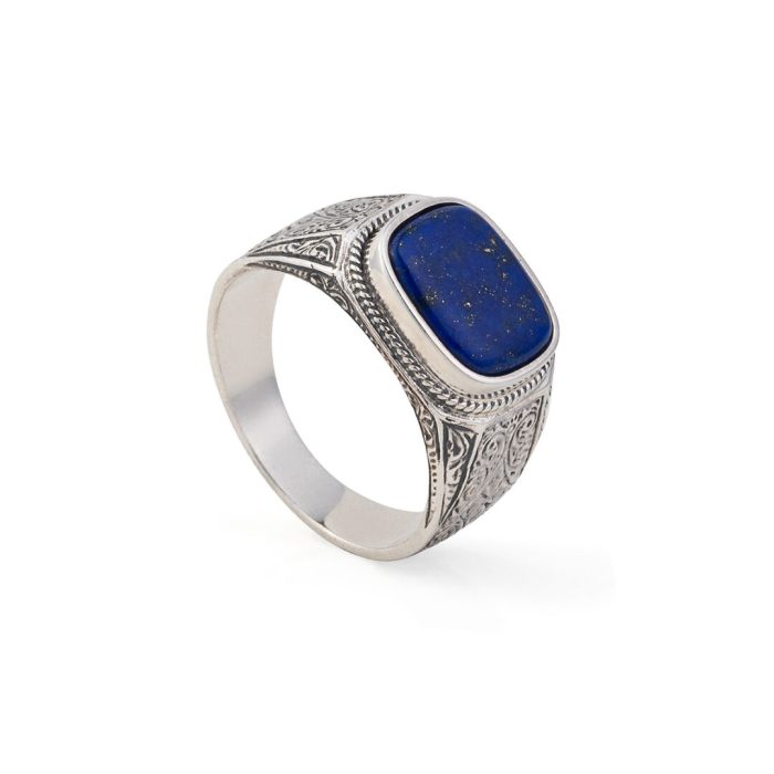 Gerochristo – Classic men ring in Sterling Silver with Lapis Lazuli - Image 2