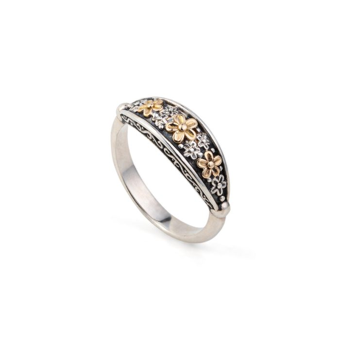Gerochristo - Anthemis Ring in Sterling silver and 18K solid Yellow Gold - Image 3