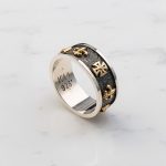 Fler Des Lis Cross Ring - 14k Solid Gold & Sterling Silver - Image 2