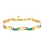 Meander Wave Bracelet – 925 Sterling Silver with Opal - Image 2