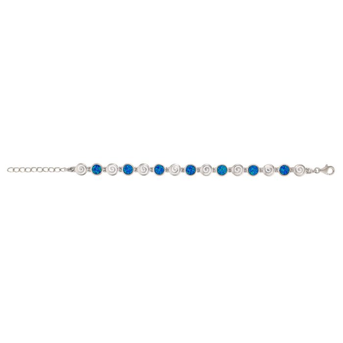 Spiral Bracelet - 925 Sterling Silver with Opal - Image 6