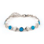 Spiral Bracelet - 925 Sterling Silver with Opal - Image 5