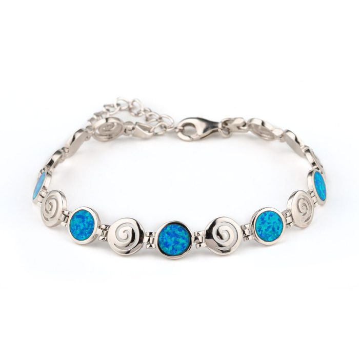 Spiral Bracelet - 925 Sterling Silver with Opal - Image 5