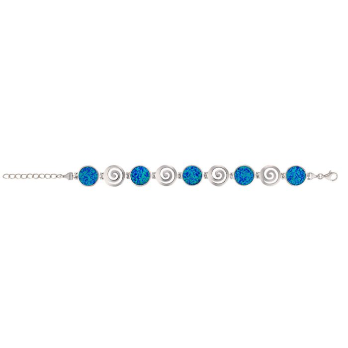 Spiral Bracelet - 925 Sterling Silver with Opal - Image 9