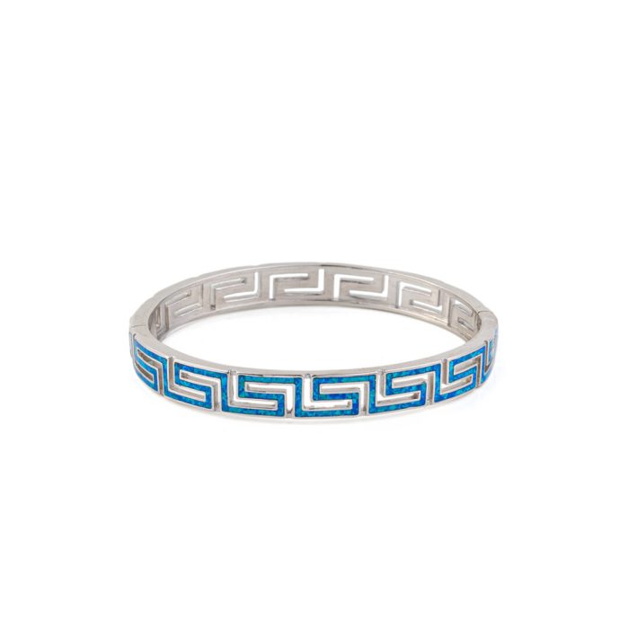 Βραχιόλι Bangle Μαίανδρος με Μπλε Όπαλ - Ασήμι 925 - Image 3