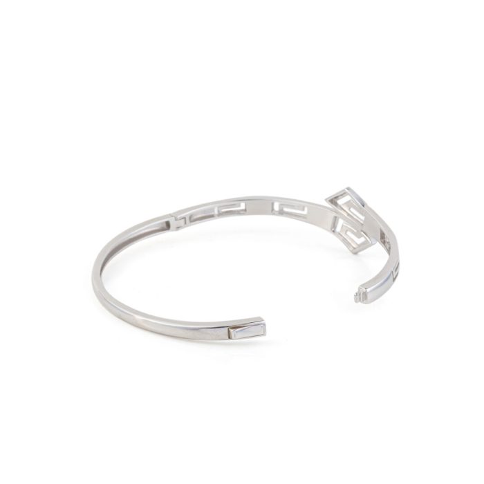 Greek Key Opal Cuff Bracelet - 925 Sterling Silver - Image 6