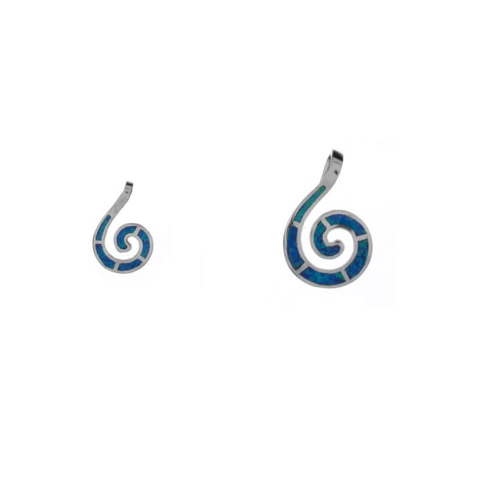 Blue Opal Spiral Pendant - Image 5