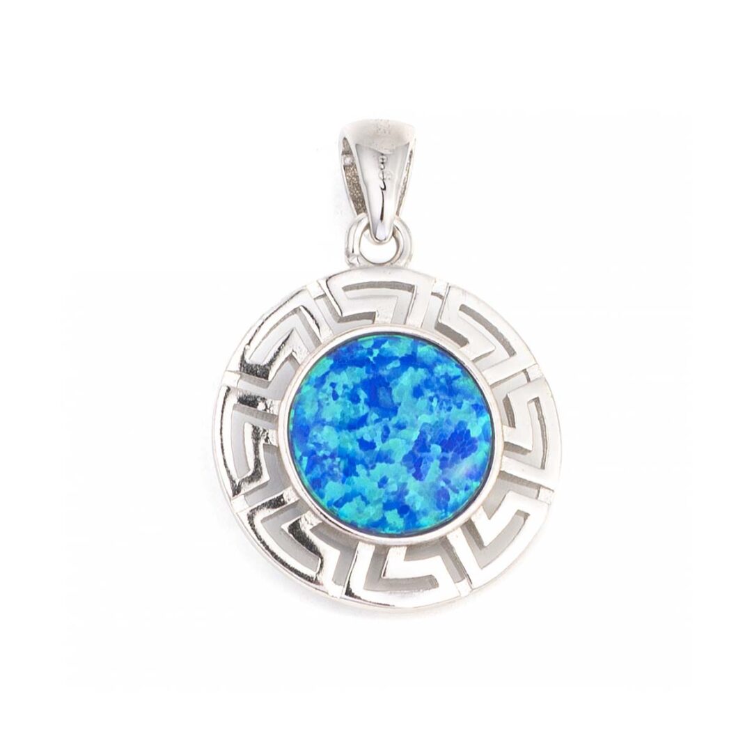 47085b Greca Pendant with Blue Opal stone - Image 2