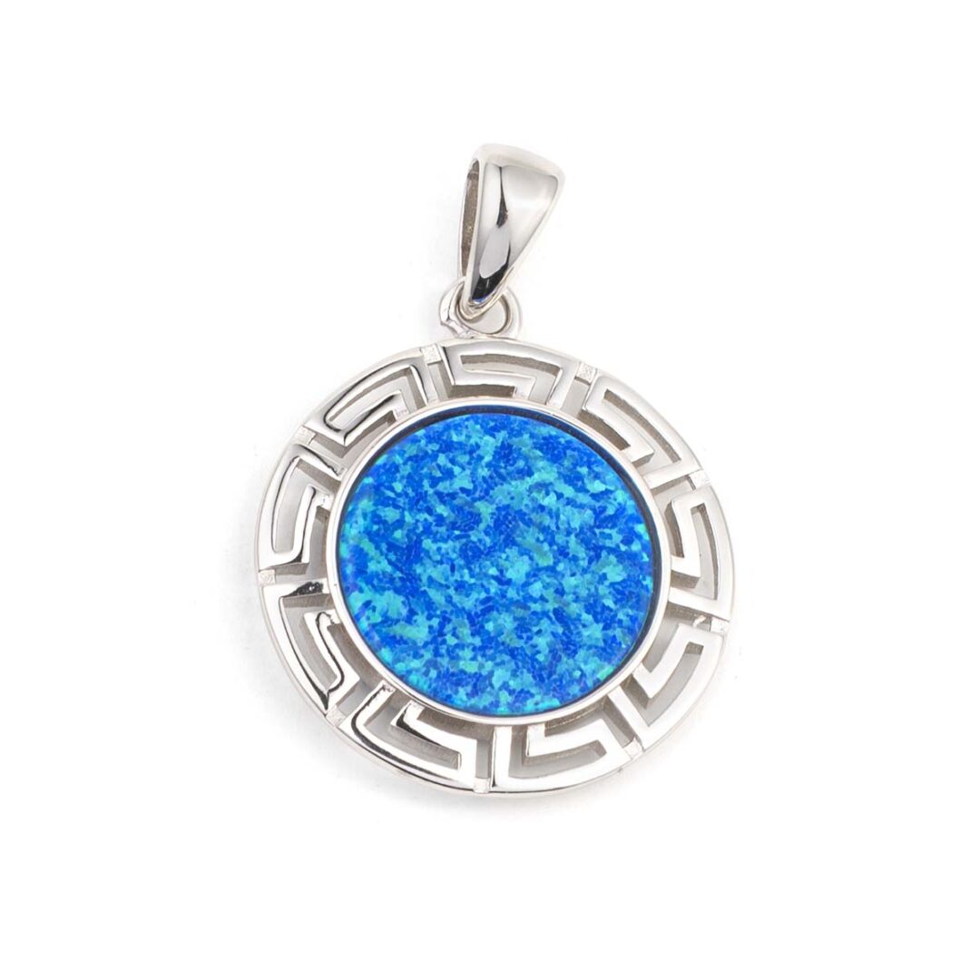 47086b Greca Pendant with Blue Opal stone - Image 6