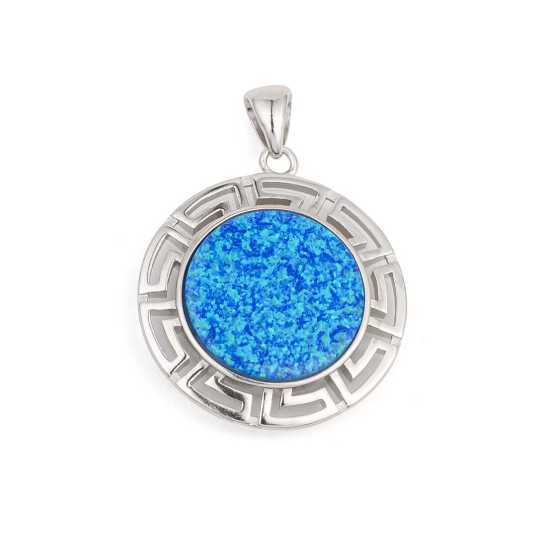 47087b Greca Pendant with Blue Opal stone - Image 5