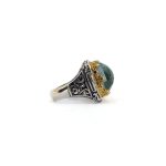 Βυζαντινό Δαχτυλίδι με Turquoise Doublet – Επιχρυσωμένο Ασήμι 925 - Image 4