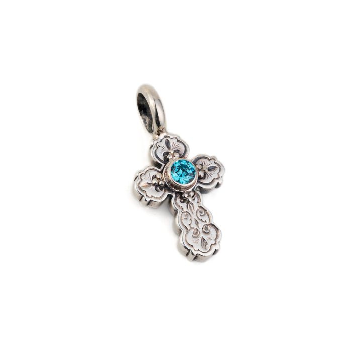 Gerochristo – Cross 925 Sterling Silver with Zircon - Image 1