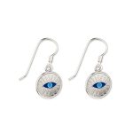 Sterling Silver Hoop Earrings with Eyes - Image 4
