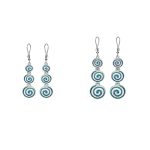 925 fine silver dangle earrings with spiral - Image 3