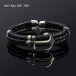 Sterling silver leather anchor bracelet - Image 4
