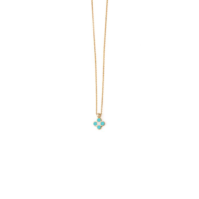 Cross Necklace with Enamel – 14K Gold