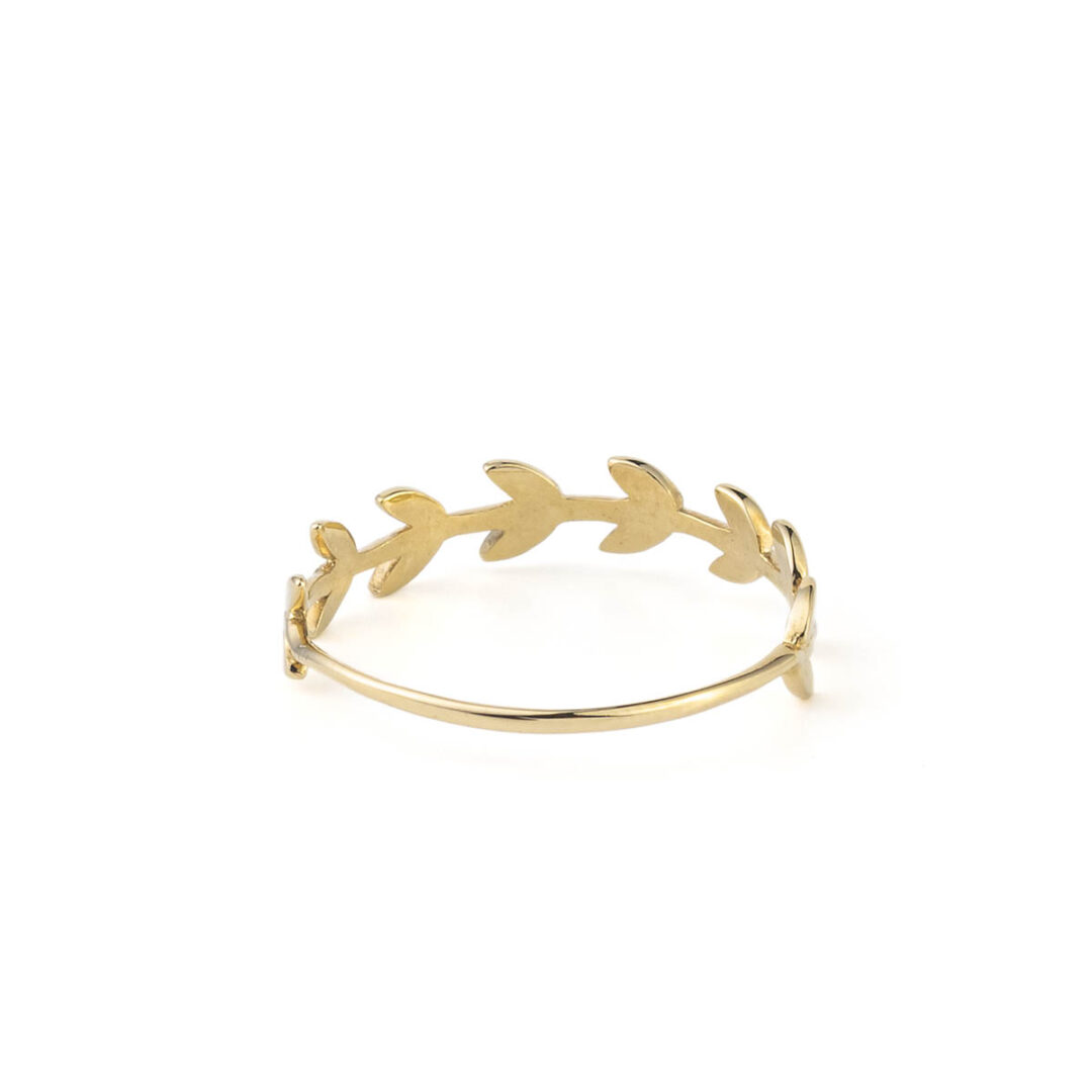 AL-R-05016044-B Leaf Ring - 14K Yellow Gold - Image 3