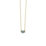 Evil Eye Necklace with Turquoise White Zircon – 9K Gold