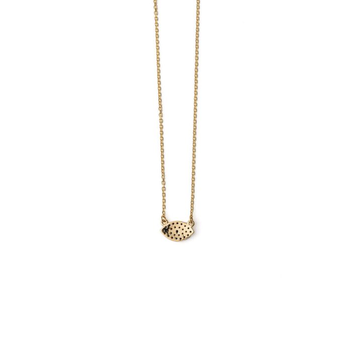 Evil Eye Necklace with Turquoise White Zircon – 9K Gold - Image 3