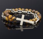 Βραχιόλι Σταυρός με Πέτρες Onyx – Ασήμι 925 - Image 3