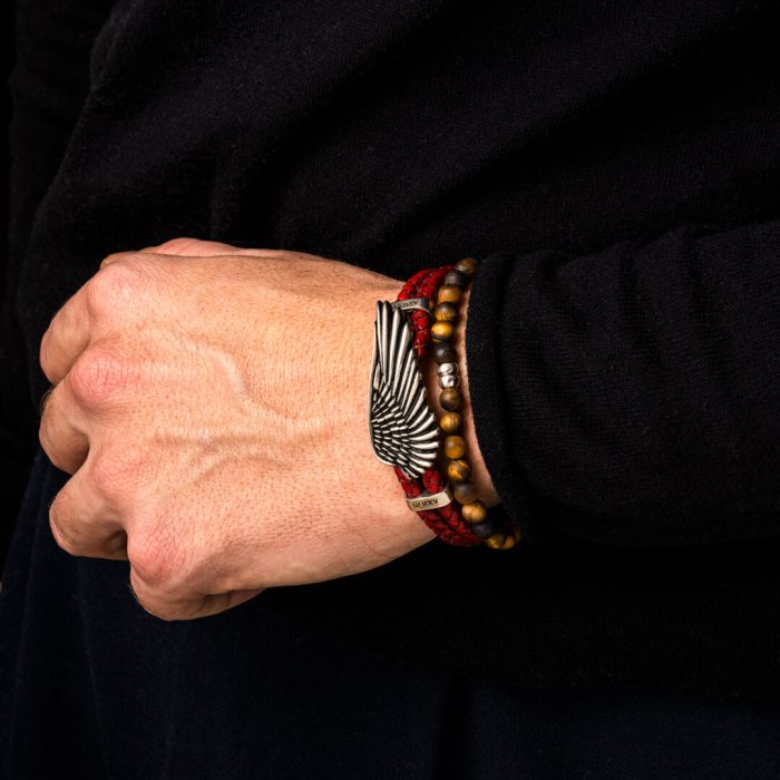 Wing Leather Bracelet - 925 Sterling Silver - Image 4