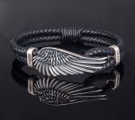 Wing Leather Bracelet - 925 Sterling Silver - Image 3