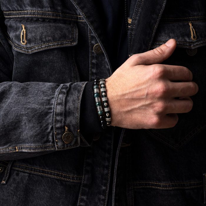 Cord Bracelet with Greek Key Motif - Image 2