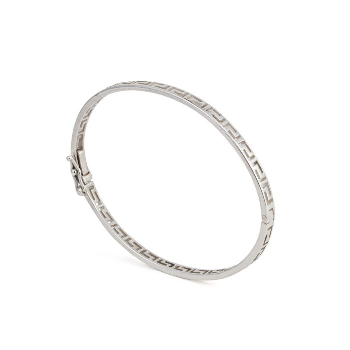 Meander Bangle Bracelet – Sterling Silver and Gold Plated - Image 6