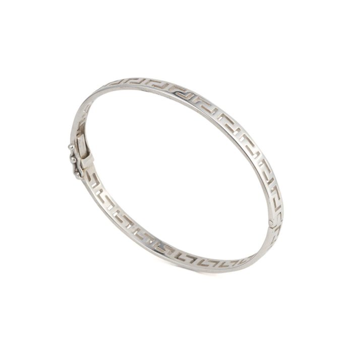 Meander Bangle Bracelet – Sterling Silver and Gold Plated - Image 9