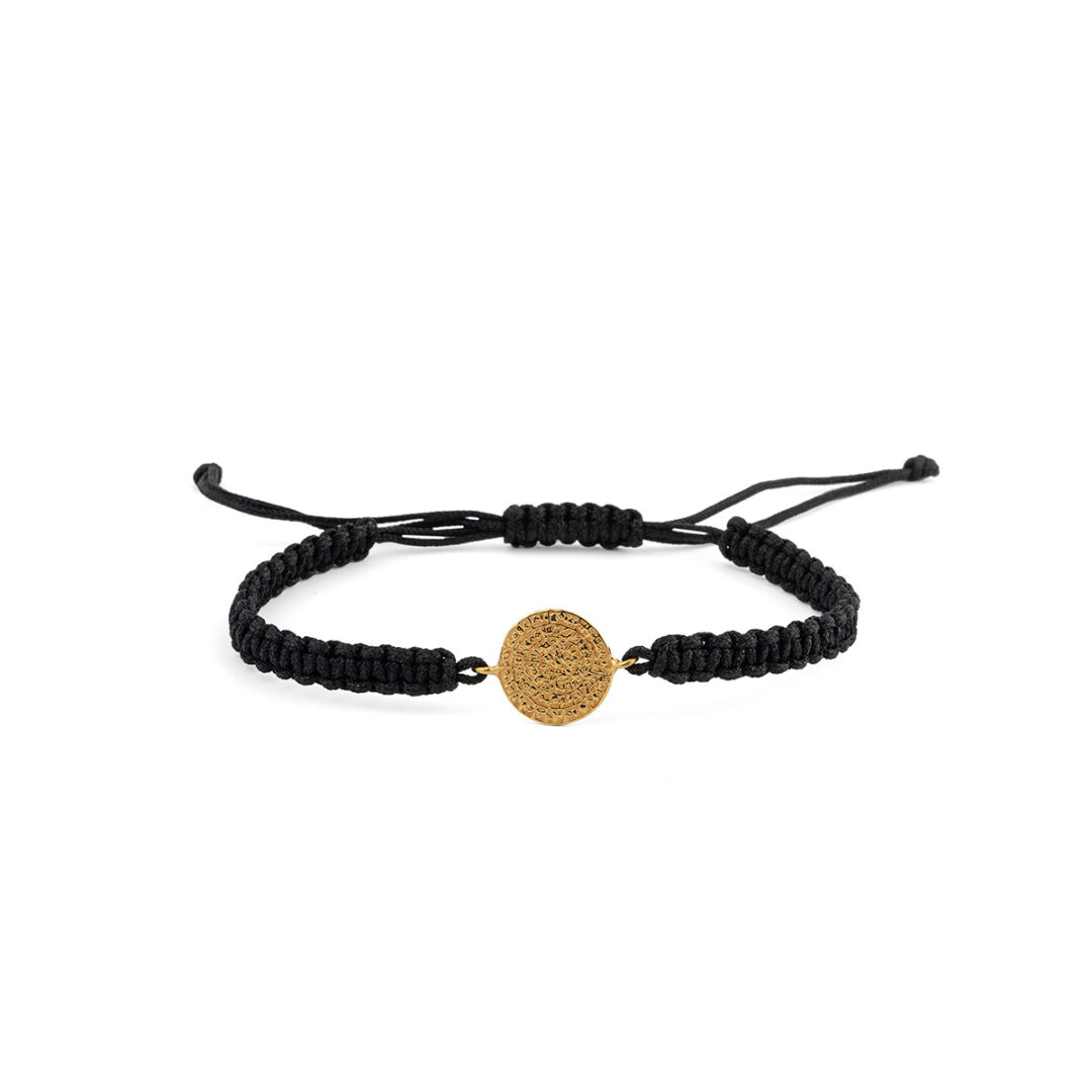 B814 Phaistos Disc Macrame Bracelet - Image 1