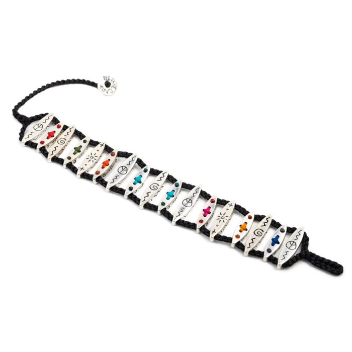 Babylonia Bracelet Faith and Happy Soul Black – 935 Sterling Silver - Image 3