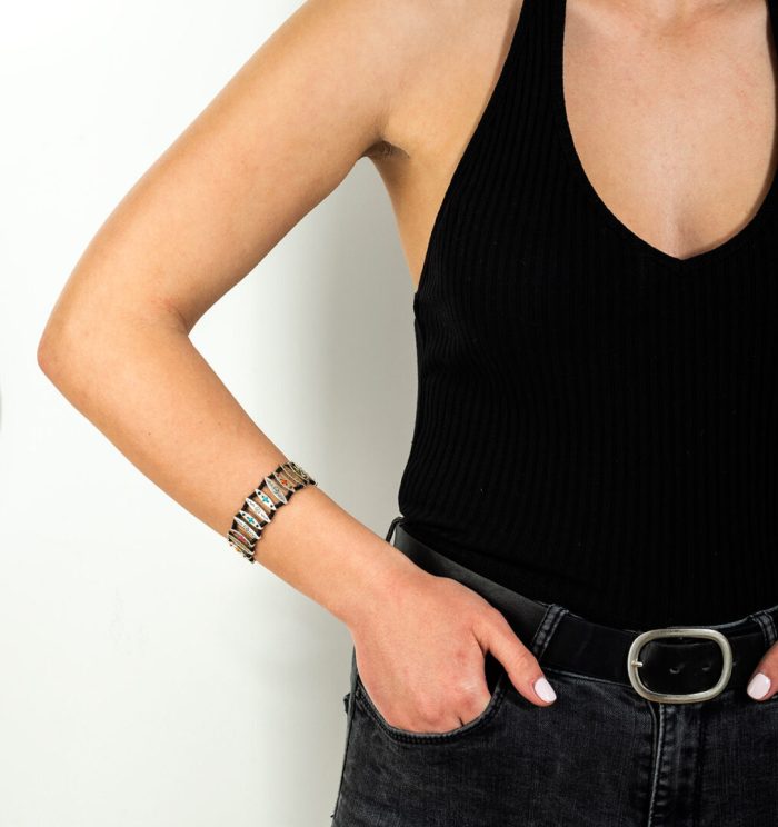 Babylonia Bracelet Faith and Happy Soul Black – 935 Sterling Silver - Image 2