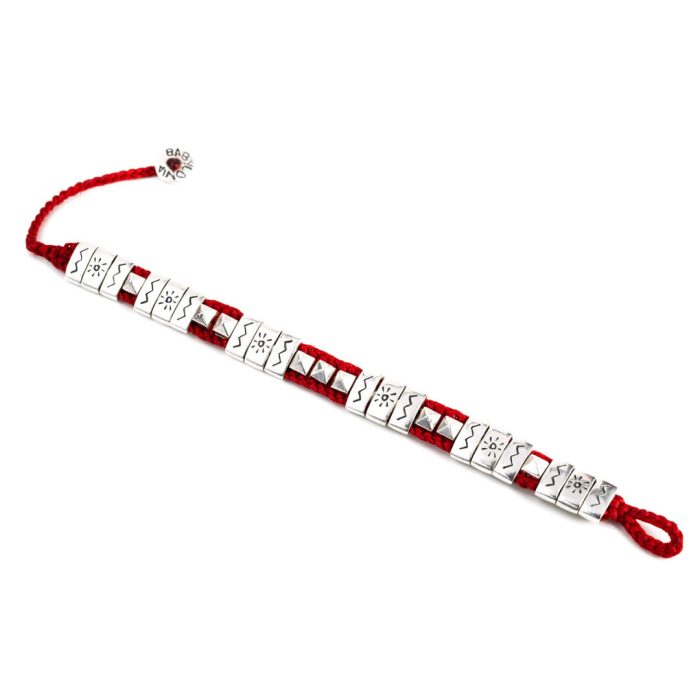Babylonia Red Silver Bracelet ~ Οptimism and Communication - Image 2