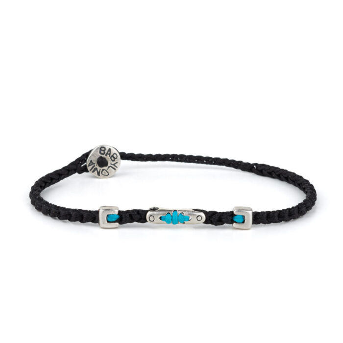 Babylonia Bracelet Blue Lines – 935 Sterling Silver - Image 1