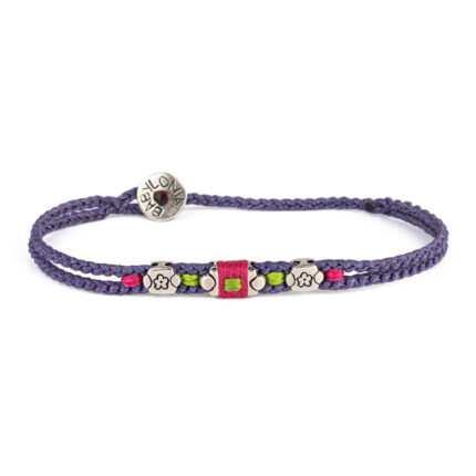 Babylonia Βραχιόλι Purple Flowers - Ασήμι 935