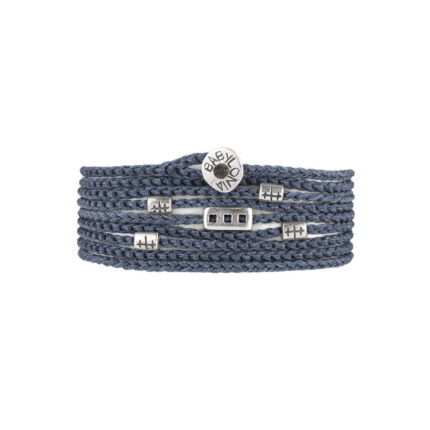 Babylonia Βραχιόλι Wrap Around Μπλε Τζήν – Ασήμι 935