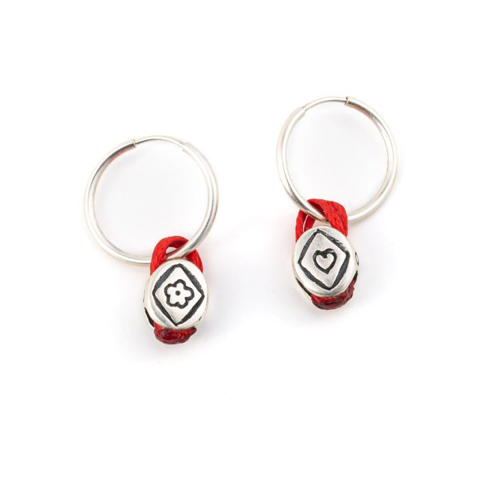 Babylonia Earrings Love and Trust Red – 935 Sterling Silver - Image 1