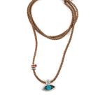 Babylonia Necklace Evil Eye Brown - Sterling Silver - Image 2