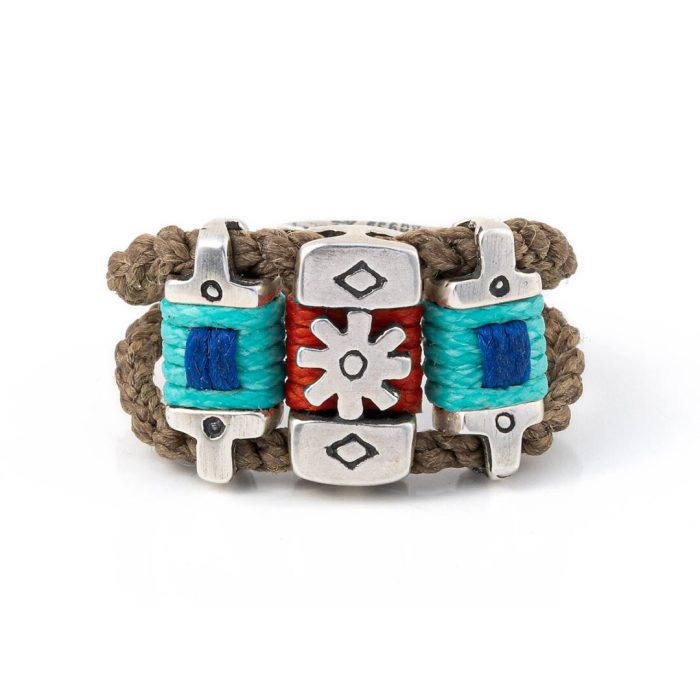 Trust Babylonia Silver Ring - Aqua Red - Image 1