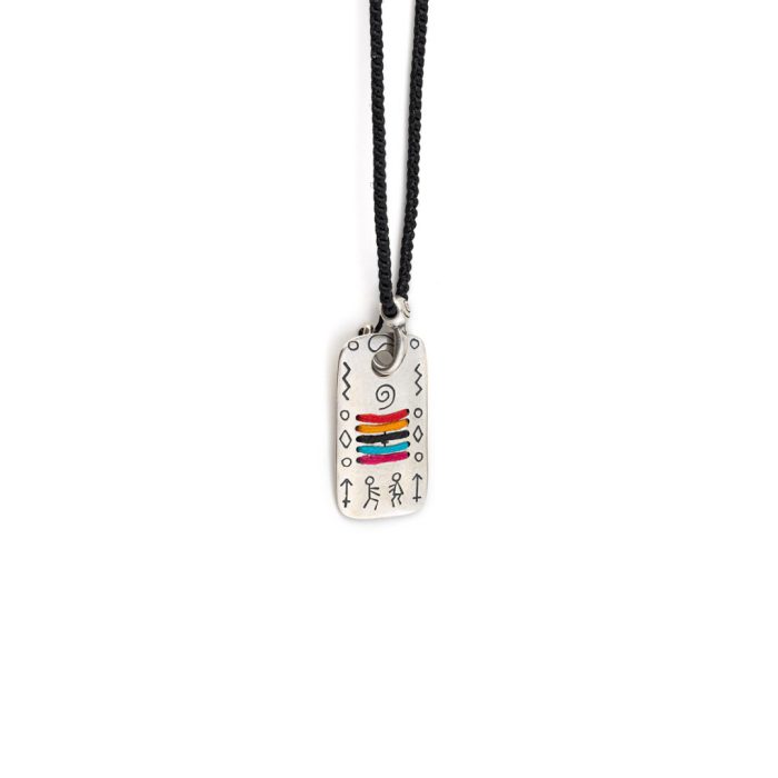 Babylonia Κολιέ Me and You Together Μαύρο – Ασήμι 935 - Image 1